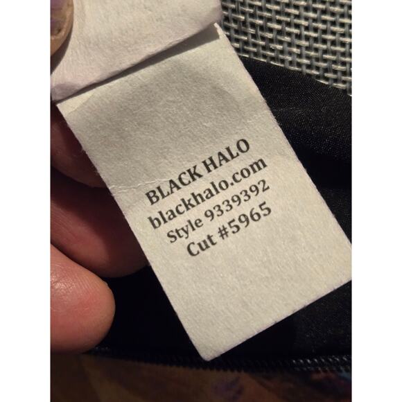 Black Halo Multicolor Abstract Floral Print Mini Dress, SZ 10, NWT - Picture 7 of 8